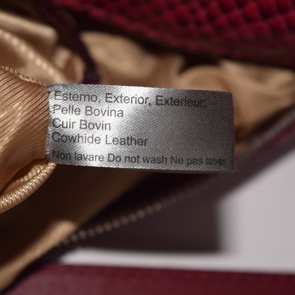 New Gianni Conti Vera Pelle Red Leather Convertible Shoulder Bag Backpack - Picture 11 of 12